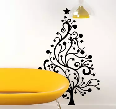 Sierlijke kerstboom sticker - TenStickers