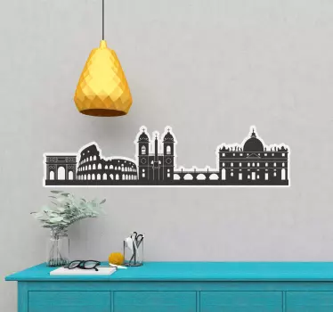 Silhouet van de skyline van rome sticker landen en steden - TenStickers