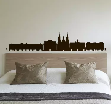 Silhouet van de stedelijke skyline locatie sticker - TenStickers