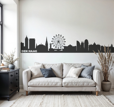 Silhouet van den haag sticker landen en steden - TenStickers