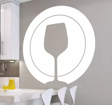 Silhouet van wijnglas drank sticker - TenStickers