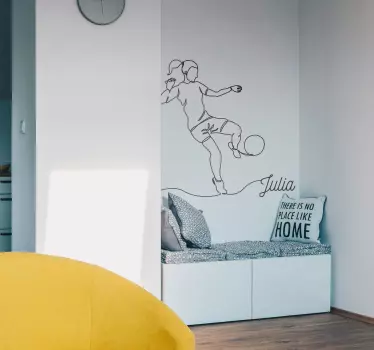 Vrouwelijke voetbalster silhouet - TenStickers