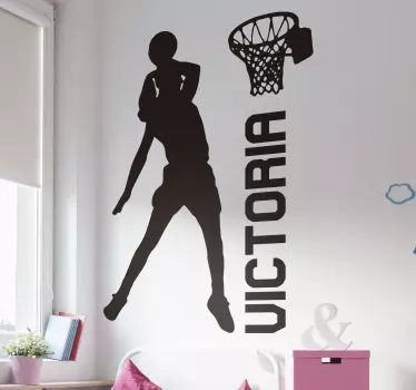 Muurstickers tienerkamer basketbalspeelster - TenStickers