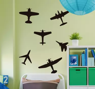 Muurstickers tienerkamer vliegtuigen - TenStickers
