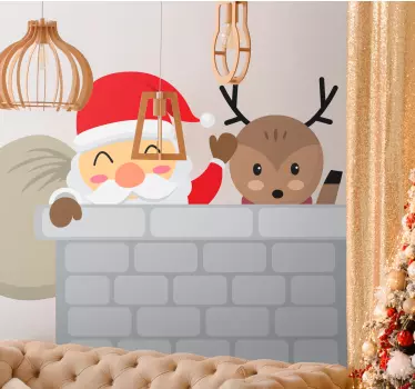 Kerst sticker kerstman vreugde - TenStickers