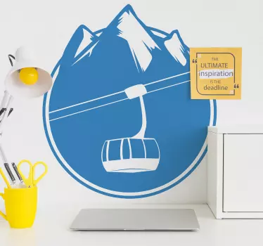 Skilift met bergwand decor - TenStickers