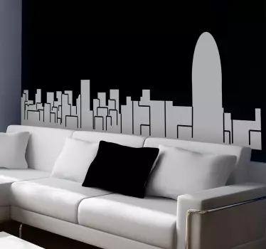 Skyline Barcelona Muursticker - TenStickers