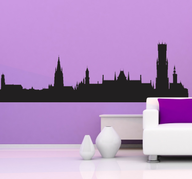 Skyline Belgische Brugge sticker - TenStickers