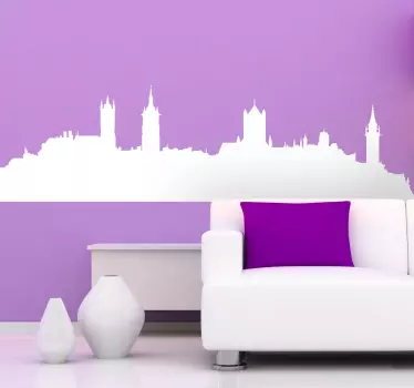 Skyline Gent stad België sticker - TenStickers