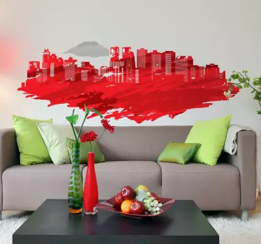 Skyline Tokyo Japan sticker - TenStickers