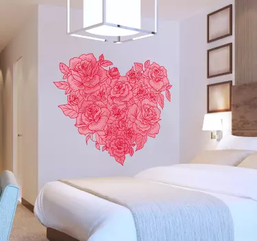Bloemen muursticker hart - TenStickers
