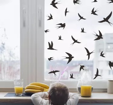 Raamzelfklevende vogel muursticker - TenStickers