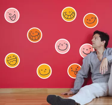 Smileys gekleurd sticker - TenStickers