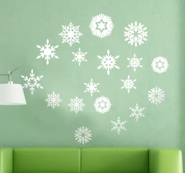 Sneeuwvlokjes winter kerst sticker - TenStickers