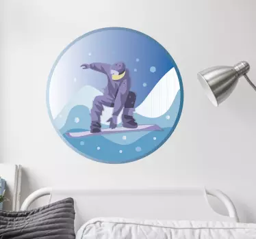 Snowboard muursticker bal - TenStickers