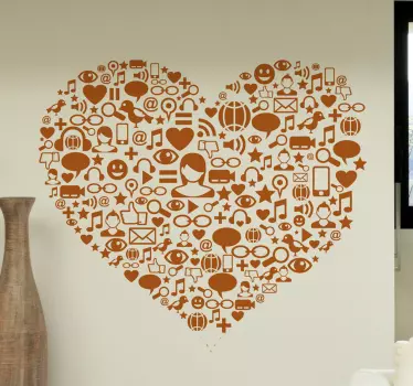Social Media Hart sticker - TenStickers
