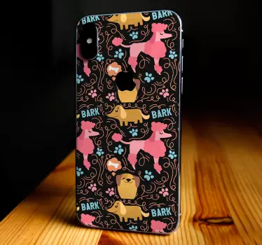 Speelse huisdierpatronen iPhone sticker - TenStickers