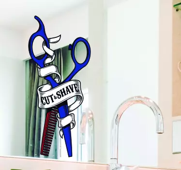 Bedrijfsstickers spiegel tekst cut & shave - TenStickers