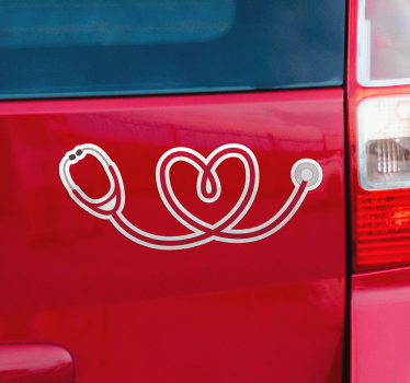 Stethoscoop hart autosticker - TenStickers