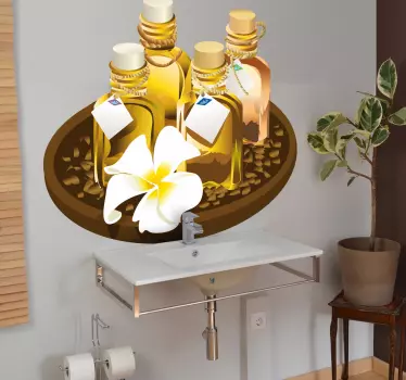 sticker badkamer schaal olie spa - TenStickers