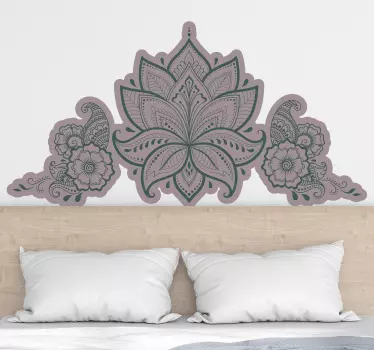 Sticker bed hoofdeinde bloemig mandala accent - TenStickers
