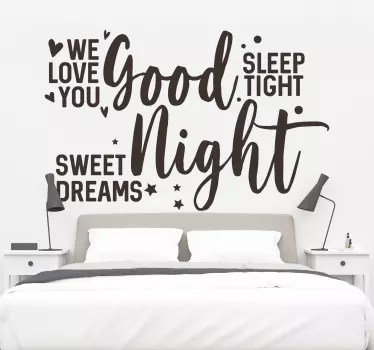 Sticker bed hoofdeinde goede nacht droom zoet - TenStickers