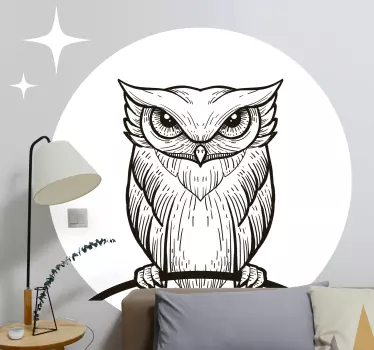 Sticker bed hoofdeinde intricate wijze uil - TenStickers