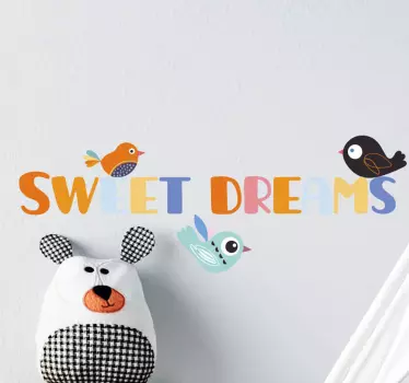 Sticker bed hoofdeinde kleurrijke nachtzin - TenStickers
