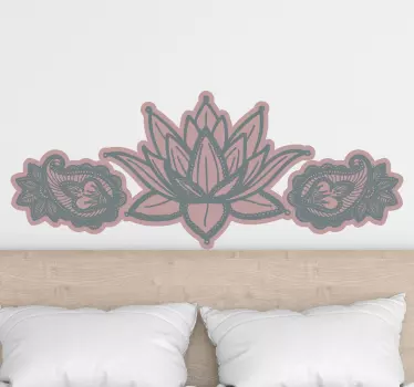 Sticker bed hoofdeinde lotus bloem accent - TenStickers
