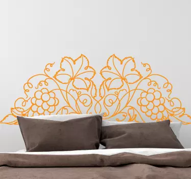 Sticker bed hoofdeinde met bloemenrank accent - TenStickers