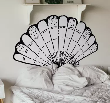Sticker bed hoofdeinde schelpenomtrek - TenStickers