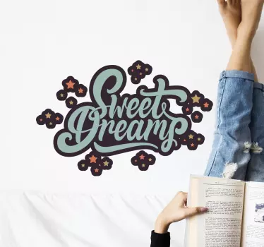 Sticker bed hoofdeinde sweet dreams groet - TenStickers