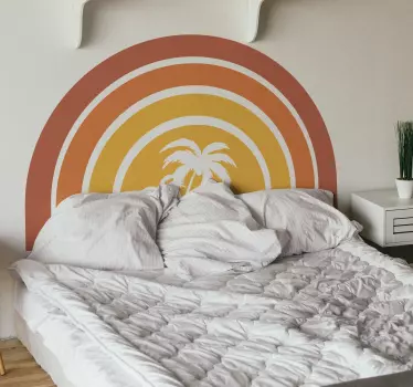 Sticker bed hoofdeinde tropische zonsondergang vorm - TenStickers