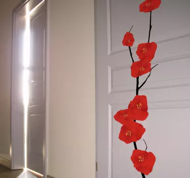 Bloeiende tak bloemen muursticker woonkamer - TenStickers