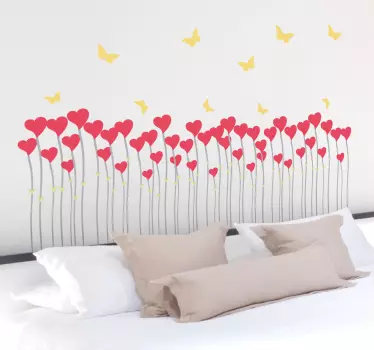 Sticker bloemen hartjes vlinders - TenStickers