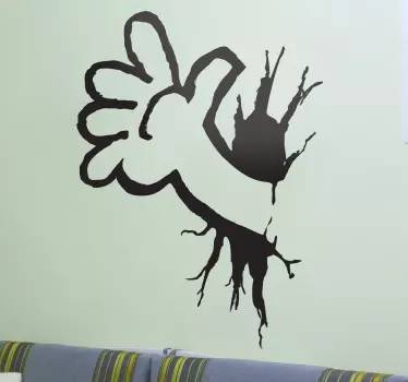 Sticker cartoon arm door muur - TenStickers