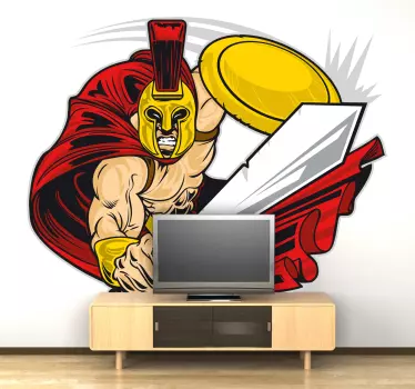 Sticker cartoon Spartaan gladiator - TenStickers