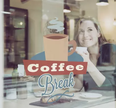 Etalage sticker coffee break - TenStickers