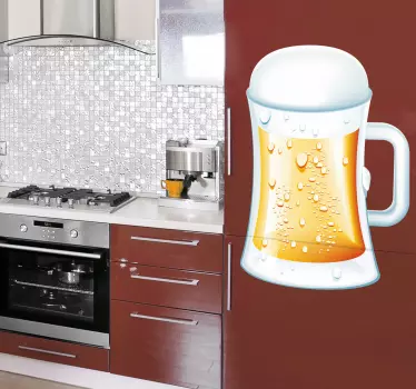 Sticker decoratie glas bier - TenStickers