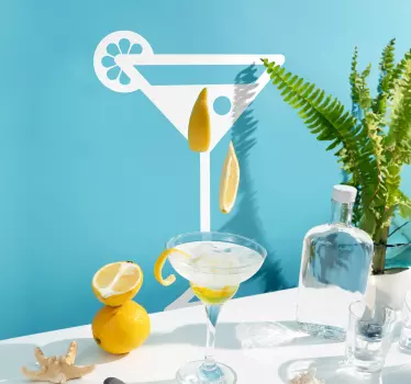 Sticker drankje cocktail - TenStickers