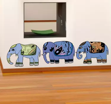Sticker drie olifanten - TenStickers