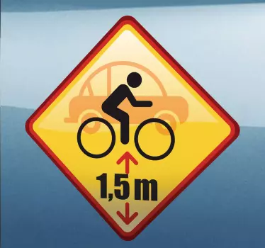 Sticker fietser afstand houden - TenStickers
