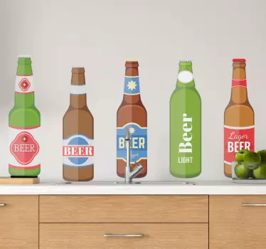 Sticker gastronomie bierfles ontwerp - TenStickers