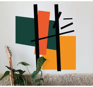 Sticker geometrische vormen abstracte kleurensecties - TenStickers