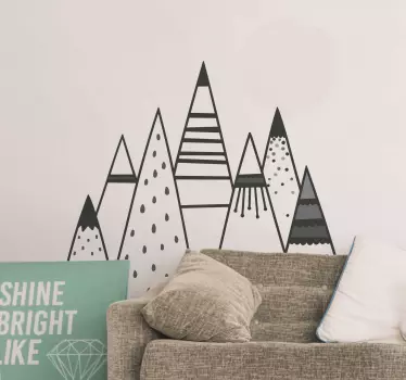 Sticker geometrische vormen bergtoppen vormen - TenStickers