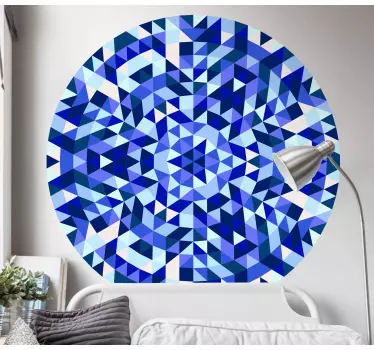 Sticker geometrische vormen cirkelvormig blauw patroon - TenStickers