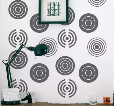 Sticker geometrische vormen concentische cirkelpatronen - TenStickers