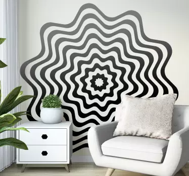 Sticker geometrische vormen hypnotisch golfpatroon - TenStickers