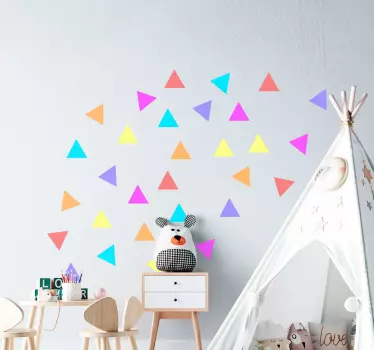 Sticker geometrische vormen kleurrijke driehoekarrangement - TenStickers