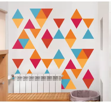 Sticker geometrische vormen kleurrijke driehoeken - TenStickers